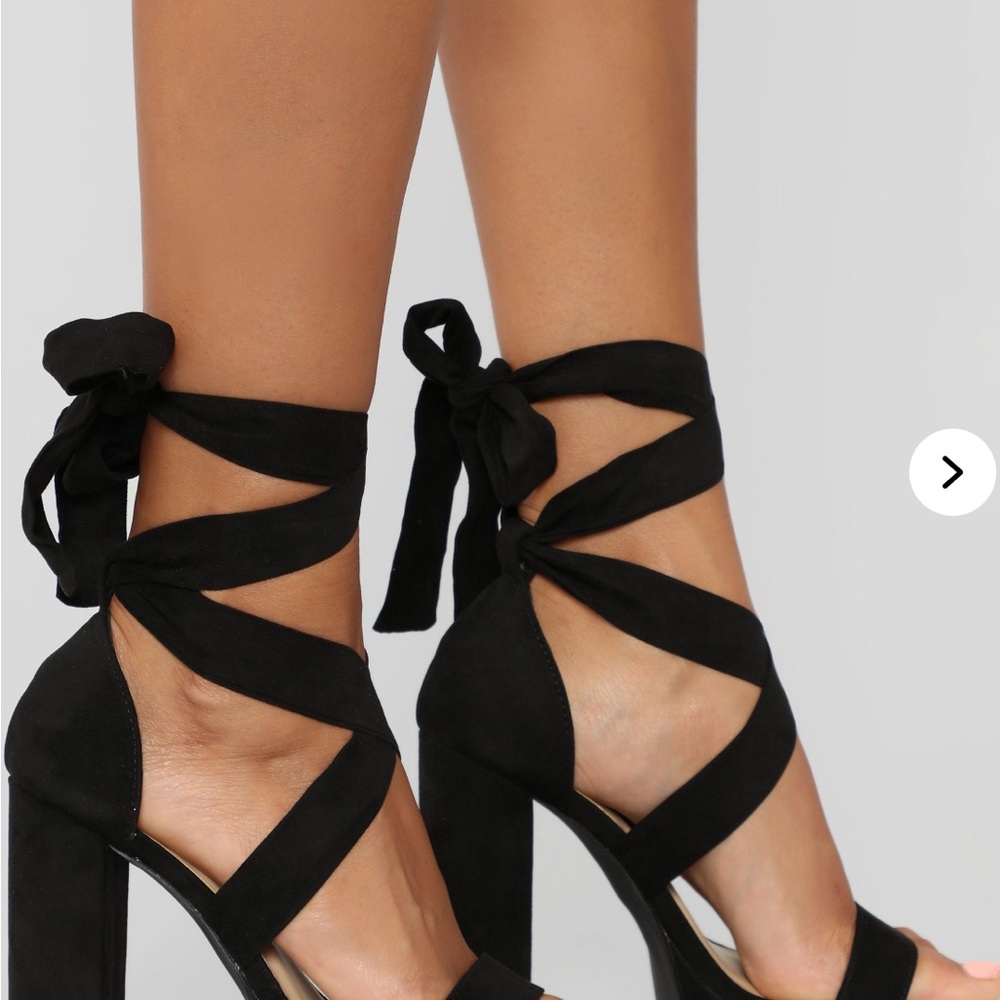 Elegant Black Women's Wrap Heels